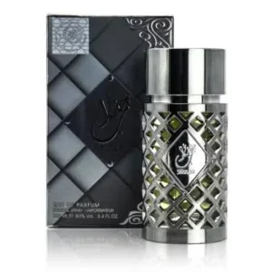 Perfume Ard Al Zaafaran Jazzab Silver EDP 100 ml frasco plateado y negro