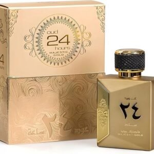 Perfume Ard Al Zaafaran Oud 24 Hours Majestic Gold EDP 100 ml frasco dorado brillante