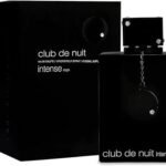 Perfume Armaf Club de Nuit Intense Man EDP 105 ml frasco negro con cadena metálica plateada