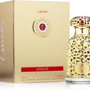 Perfume Lattafa Emeer EDP 100 ml frasco negro con dorado