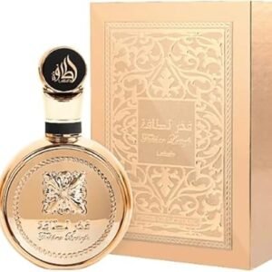 Perfume Lattafa Fakhar Gold EDP 100 ml frasco dorado brillante