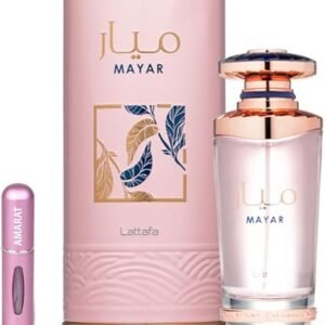 Perfume Lattafa Mayar EDP 100 ml frasco rosa con dorado