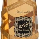 Perfume Lattafa Oud Mood Elixir EDP 100 ml frasco negro con dorado