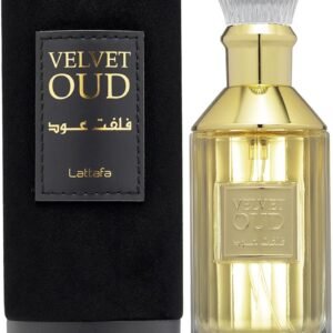 Perfume Lattafa Velvet Oud EDP 100 ml frasco negro mate