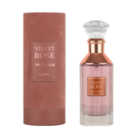 Perfume Lattafa Velvet Rose EDP 100 ml frasco rojo con dorado