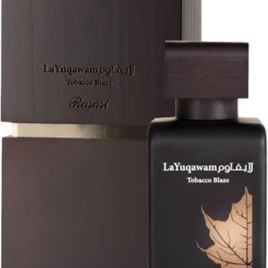 Perfume Rasasi La Yuqawam Pour Homme EDP 75 ml frasco marrón oscuro con tapa negra